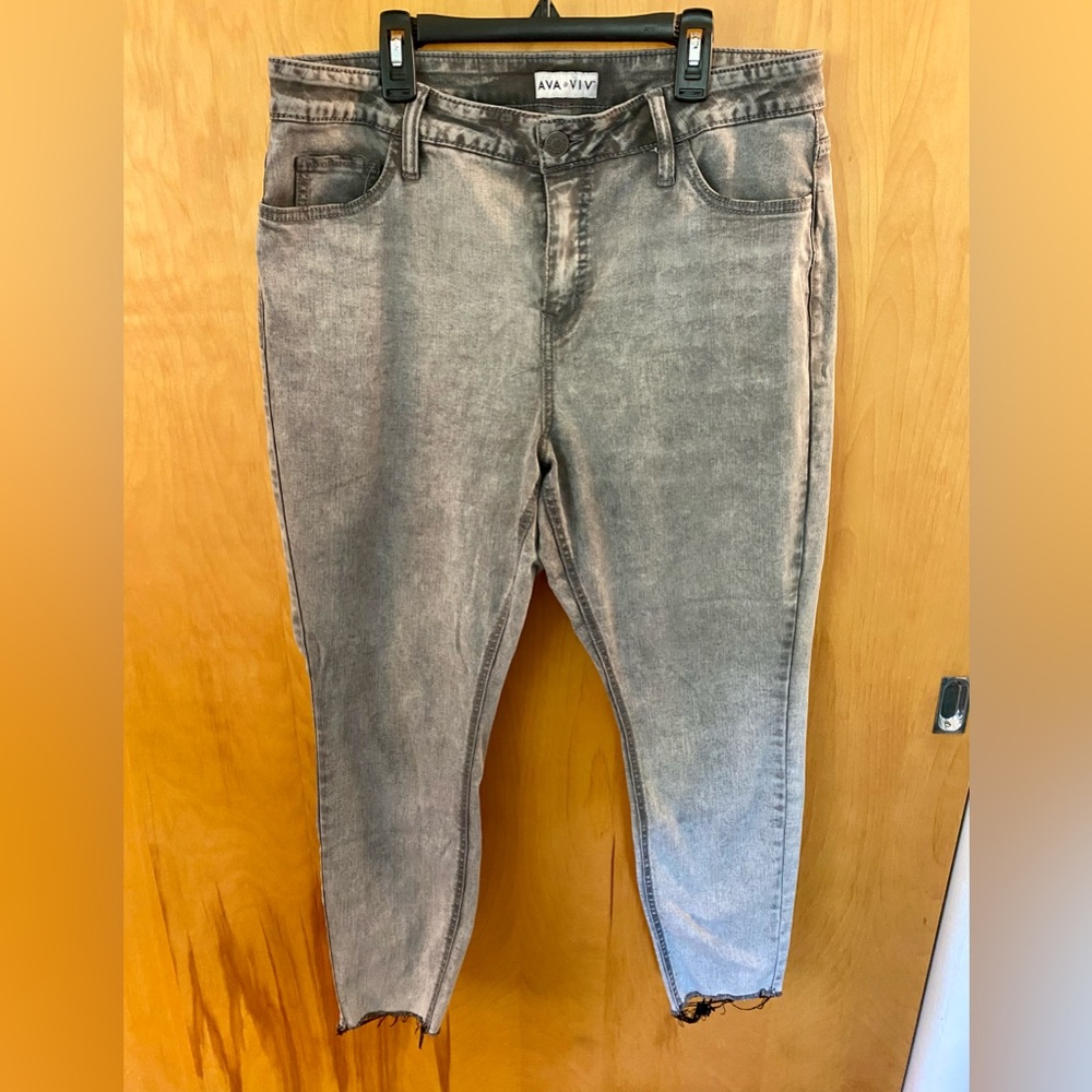 Ava & Viv Charcoal Grey Mid-Rise Skinny Jeans